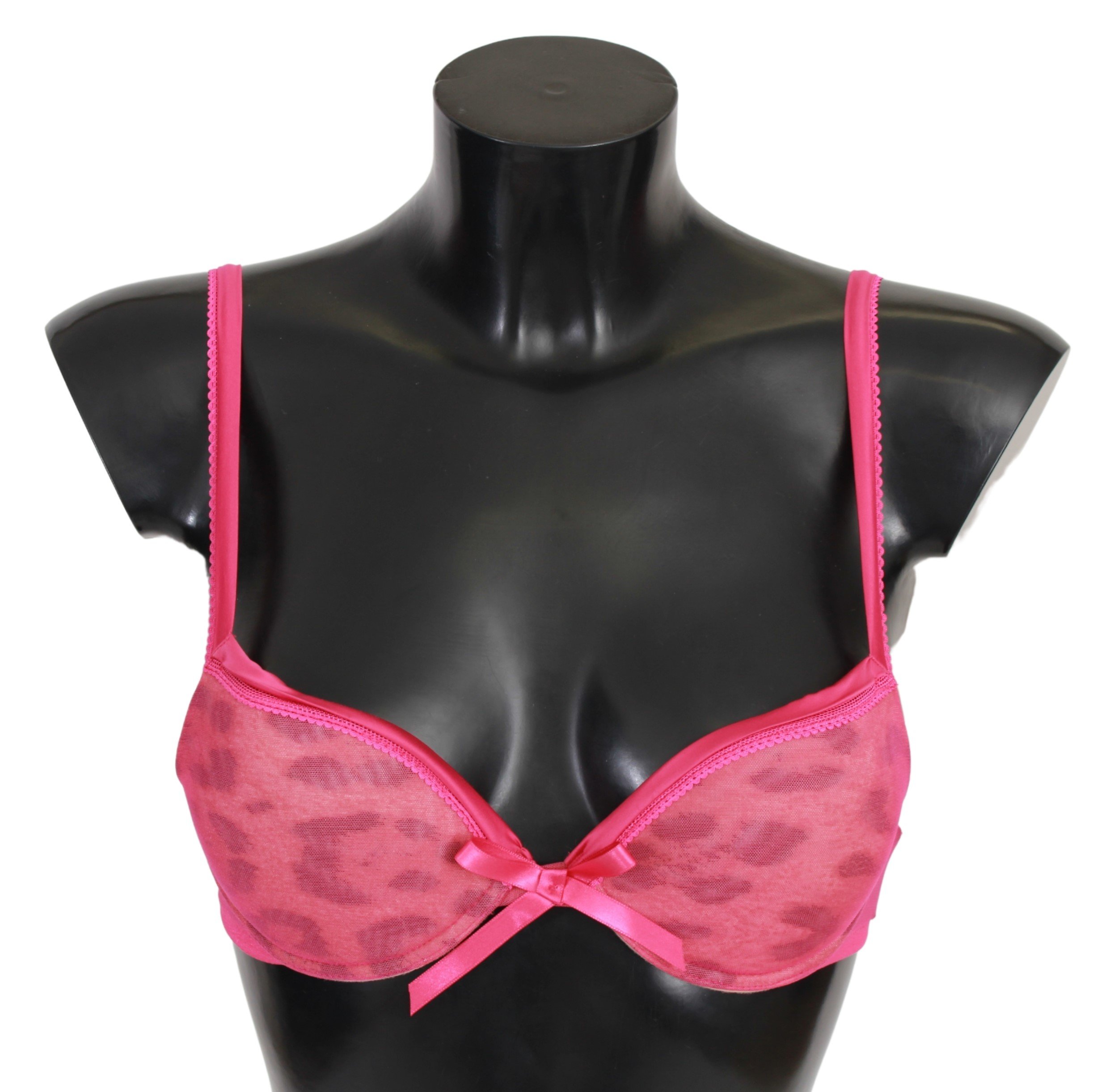 Roberto Cavalli Women's Leopard Nylon Push Up Bra Pink BIK740-It2 - IT2 | S