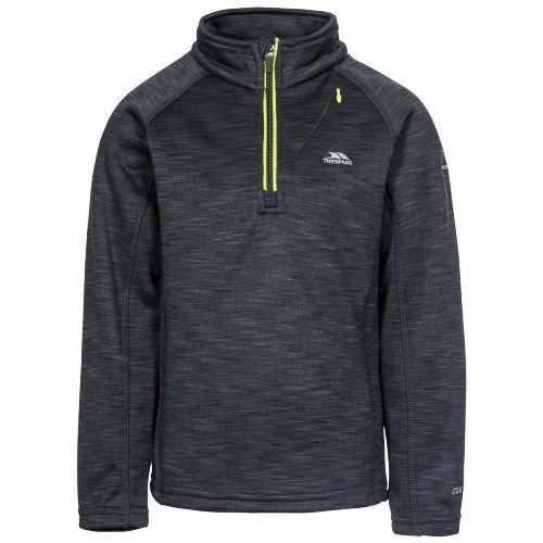 Trespass Kid's Fleece Jumper Pull Over Top Various Colours Edvin - Black Marl 2-3 Years