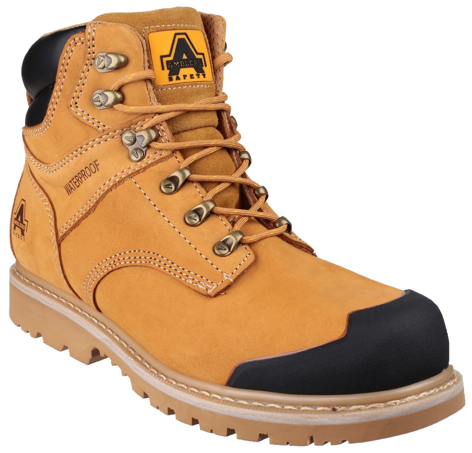 Amblers Unisex Safety Welted Waterproof Lace up Industrial Boot Honey 20434 - Honey 6