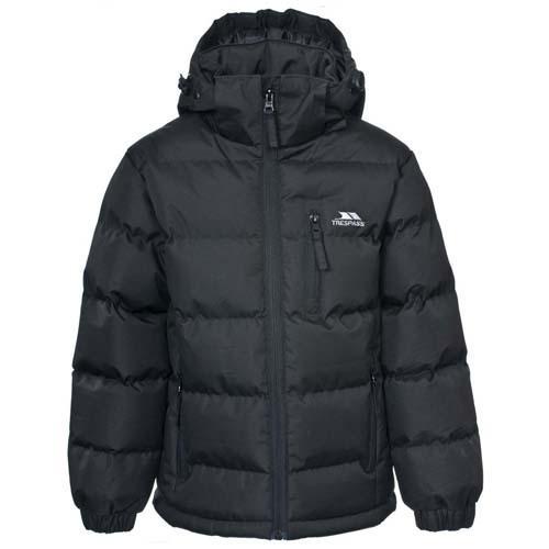 Trespass Kid's Boy Jacket Various Colours Tuff - Black 7 to 8 Years