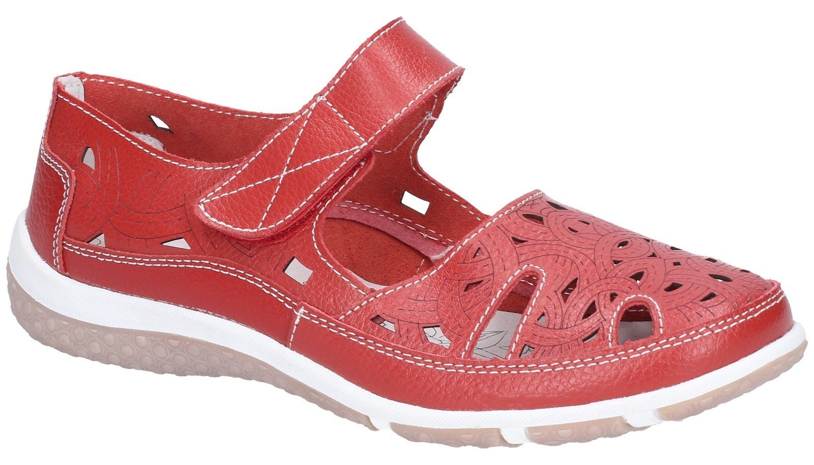 Fleet & Foster Women's Jasmine Touch Flats Various Colours 28261-47467 - Red 3