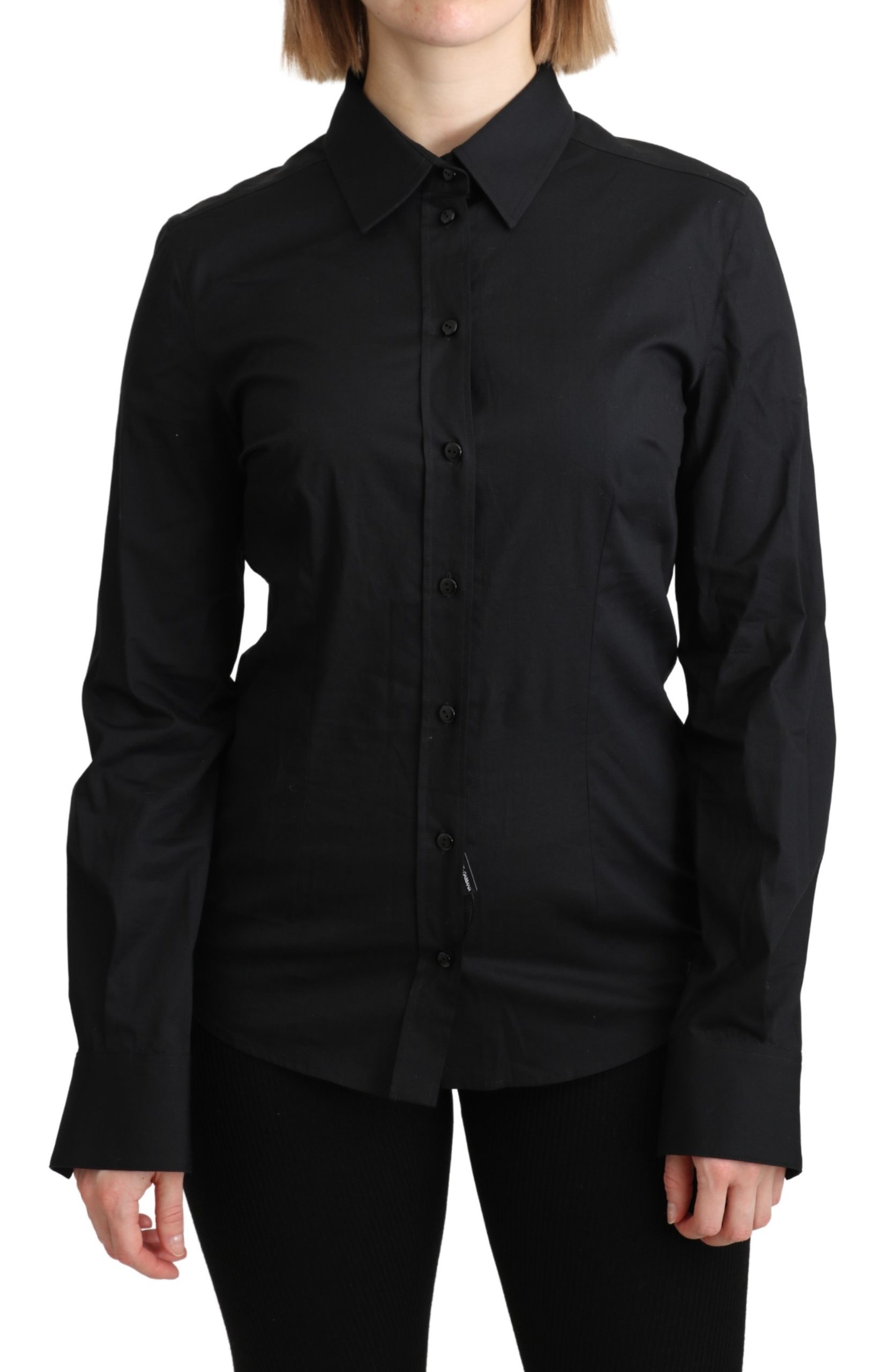 Dolce & Gabbana Women's Formal Dress Shirt Black TSH4901 - IT42|M
