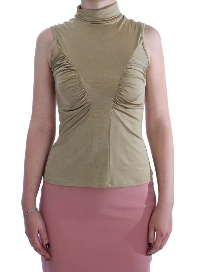 Exte Women's Nylon Turtleneck Top Gold SIG30859 - IT44 | M
