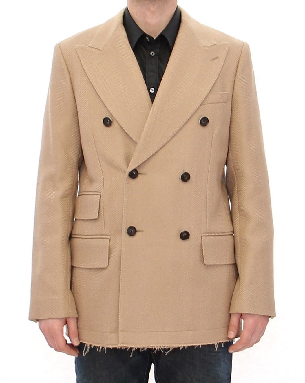 Dolce & Gabbana Men's Double Breasted Coat Beige GJH10801 - IT52 | XL