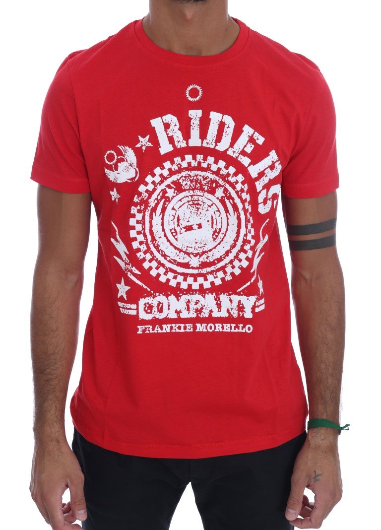 Frankie Morello Men's RIDERS Crew Neck T-Shirt Red TSH1263 - L