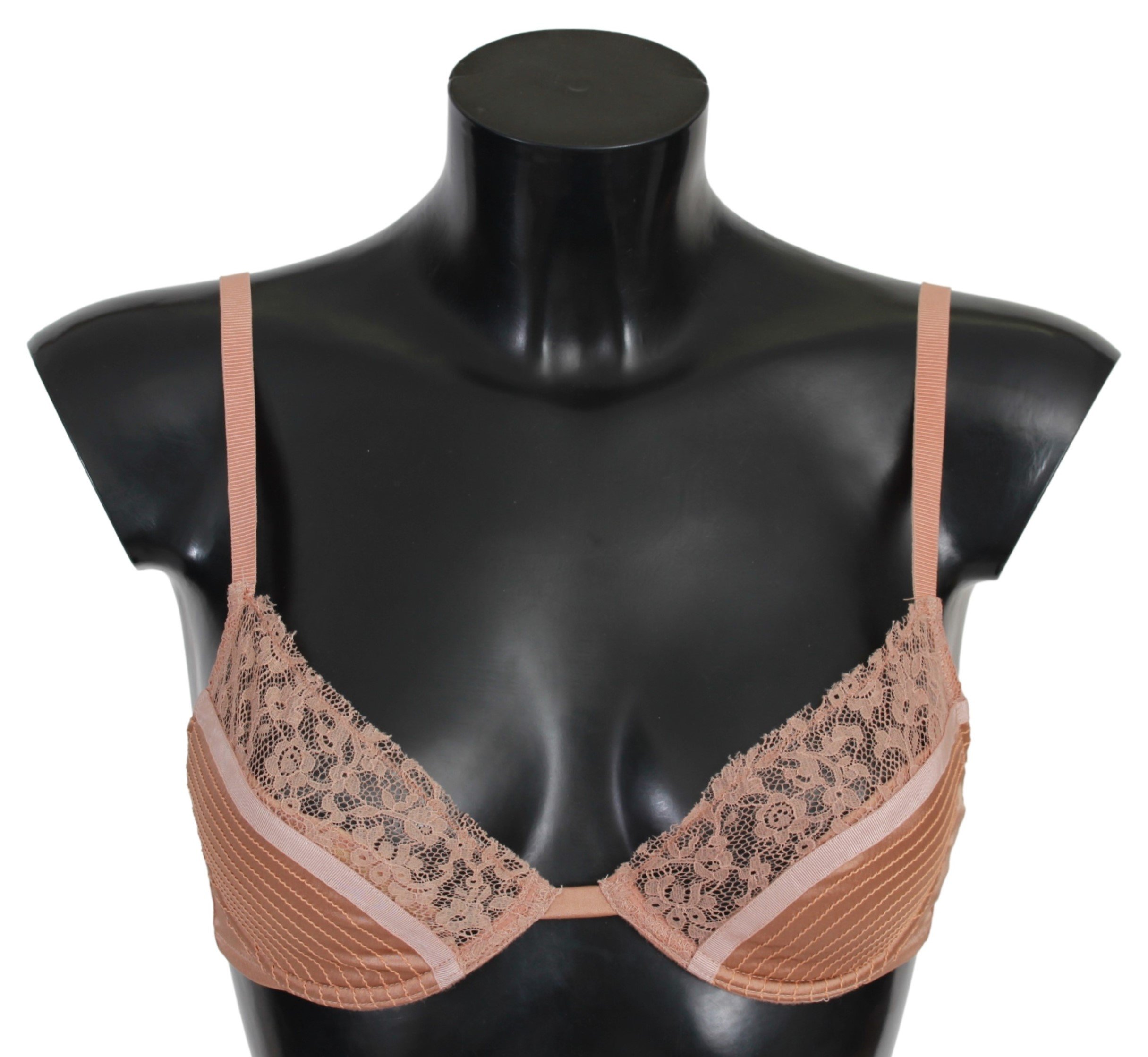 Ermanno Scervino Women's Nude Lace Push Up Silk Bra Multicolor BIK738 - IT2 | S