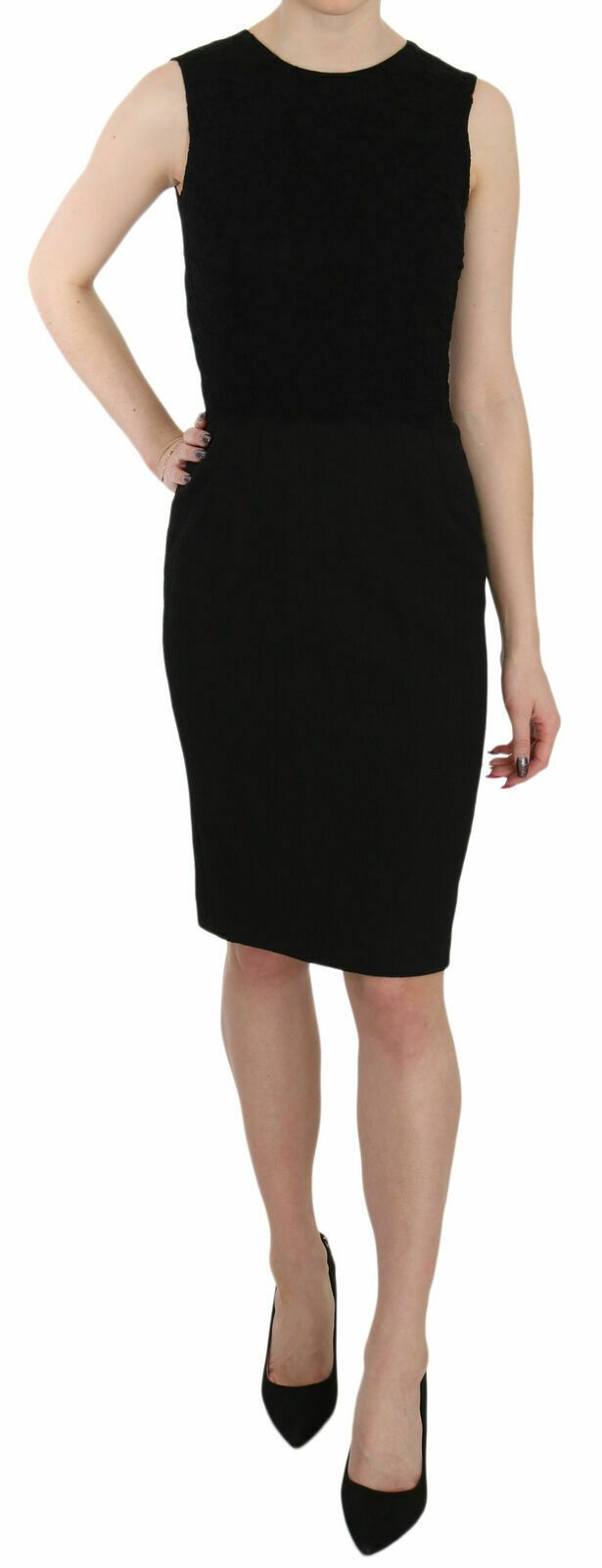 Dolce & Gabbana Women's Laced Top Sheath Dress Black DR1950 - IT42|M