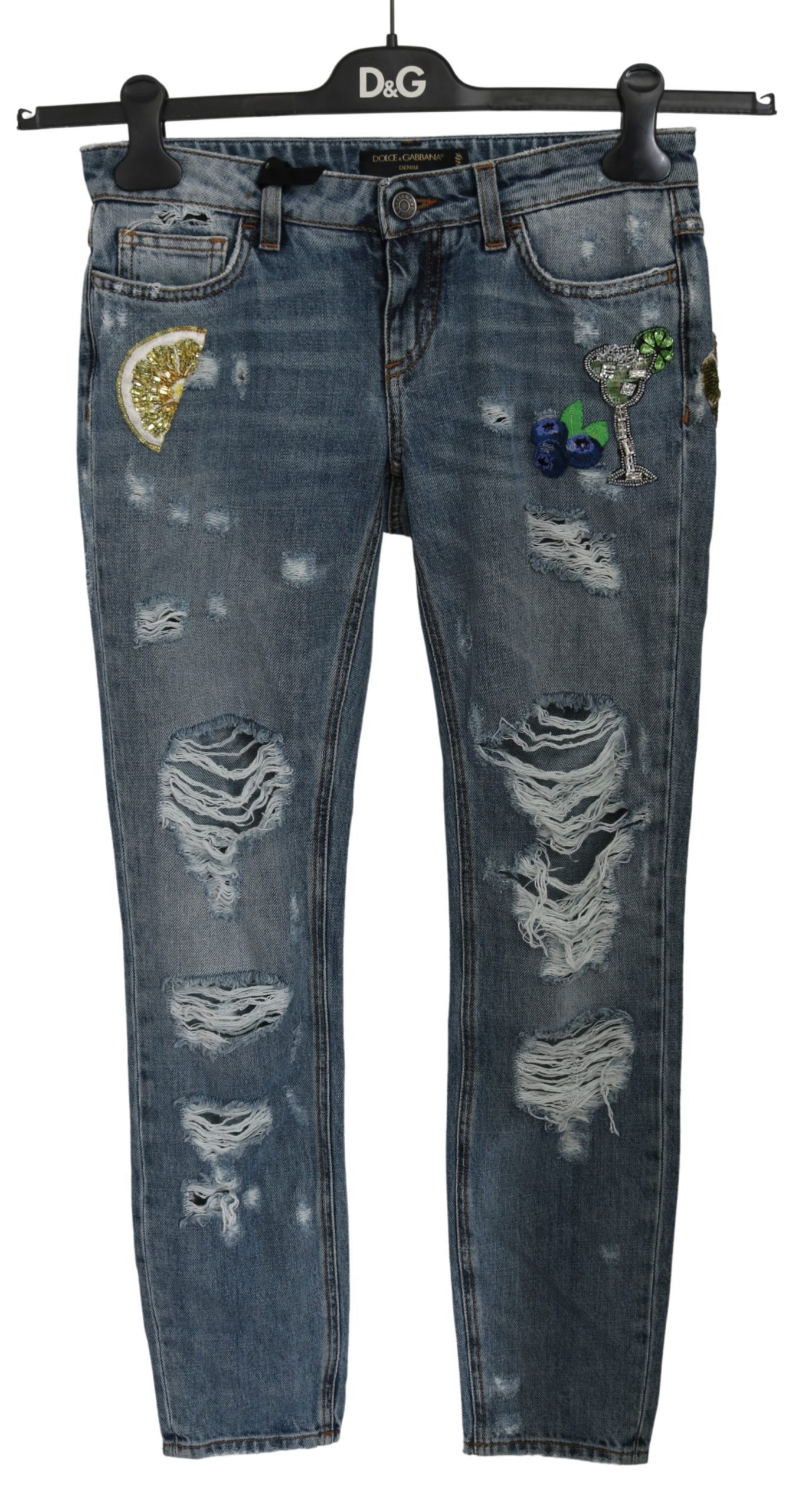 Dolce & Gabbana Women's Ripped PRETTY Cotton Jeans PAN61184 - IT36 | XS
