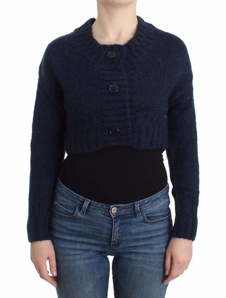 John Galliano Women's Cropped Cardigan Blue SIG12103 - XS
