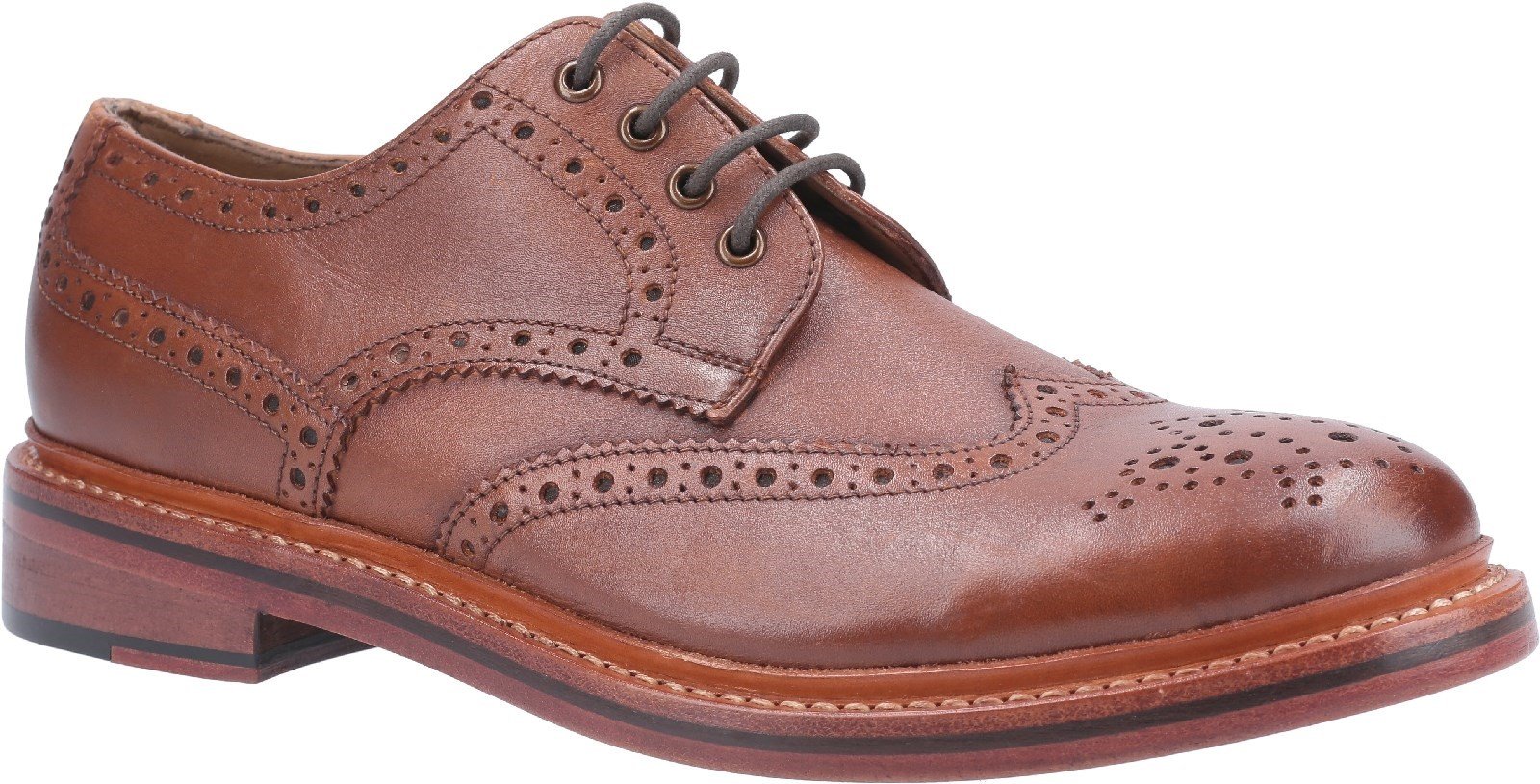 Cotswold Men's Quenington Leather Welt Brogue SHoe Various Colours 29256 - Brown 7