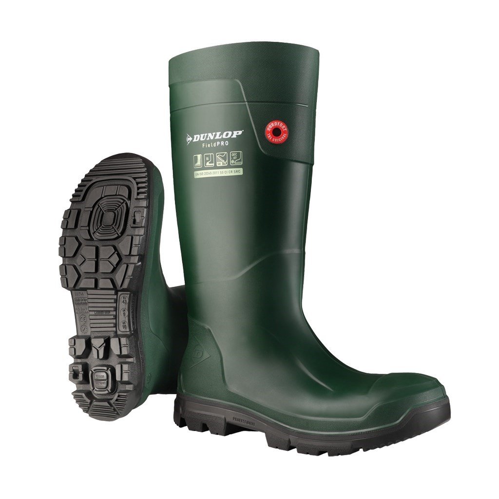 Dunlop Unisex FieldPro Full Safety Wellington Boot Green 33482 - Green 2