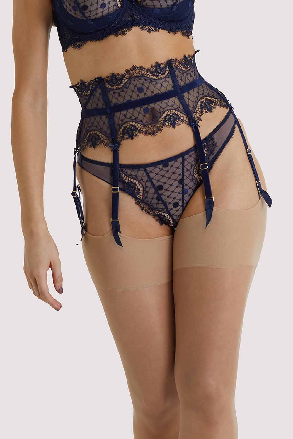 Dita Von Teese Vedette Navy Suspender UK 10 / US 6