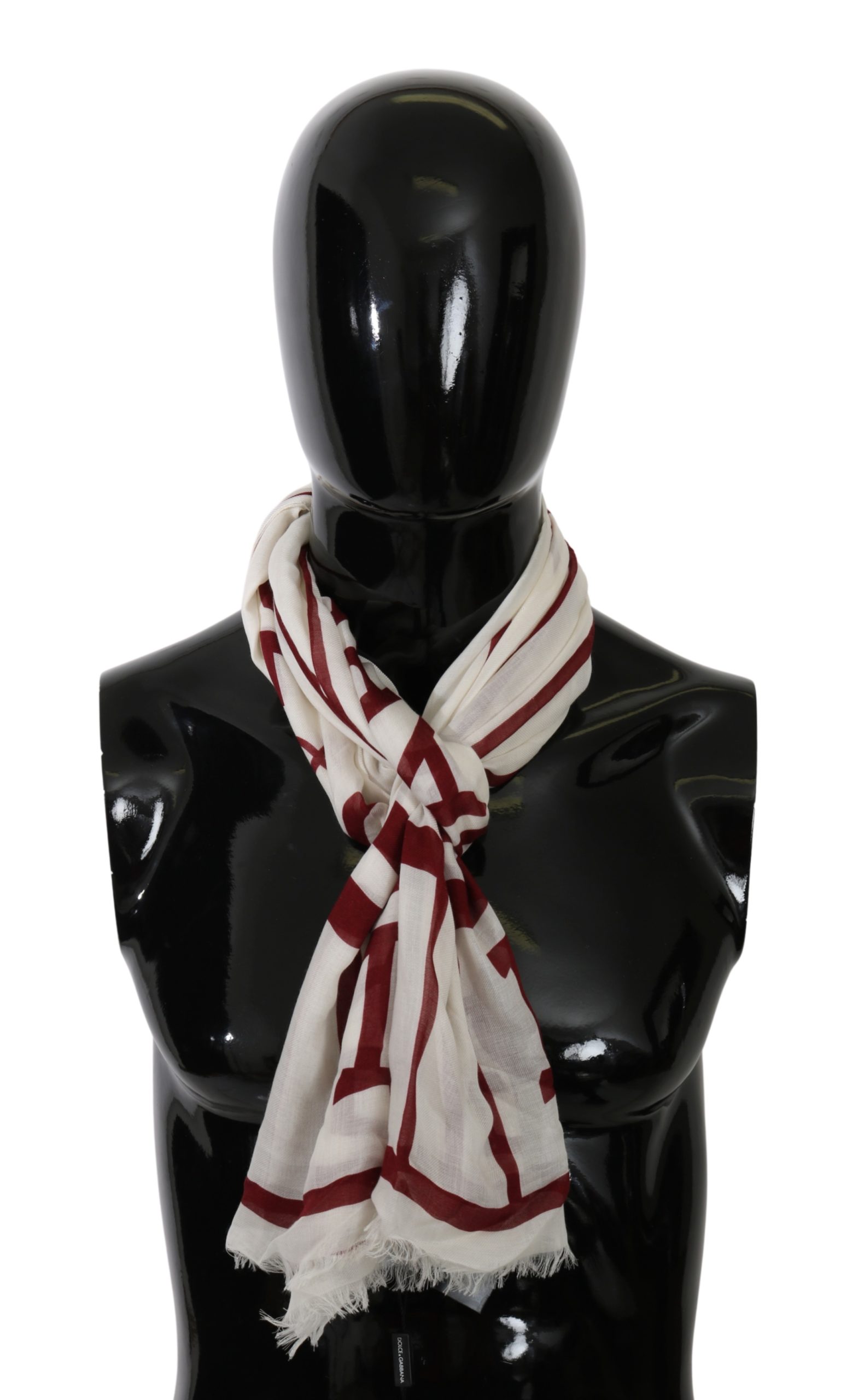 Dolce & Gabbana Men's Modal Printed Wrap Scarf White MS5561