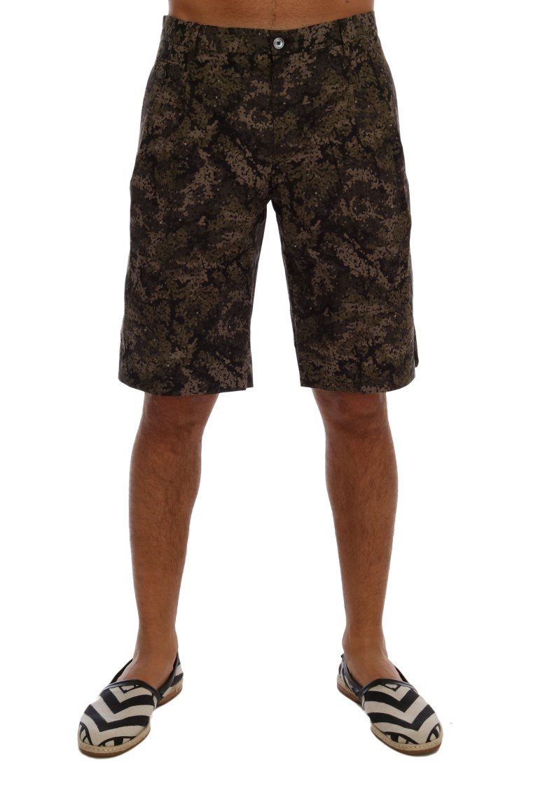 Dolce & Gabbana Men's Cotton Military Pattern Shorts Multicolor PAN60738 - IT44 | XS