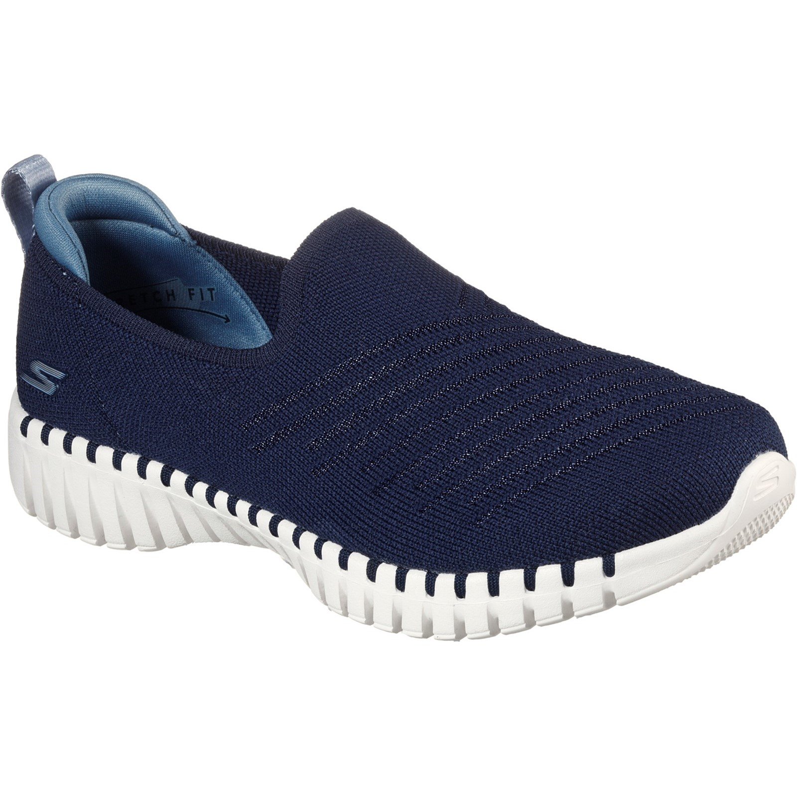 Skechers Women's Go Walk Smart Brunch Slip On Trainer Various Colours 32146 - Navy/Blue 4