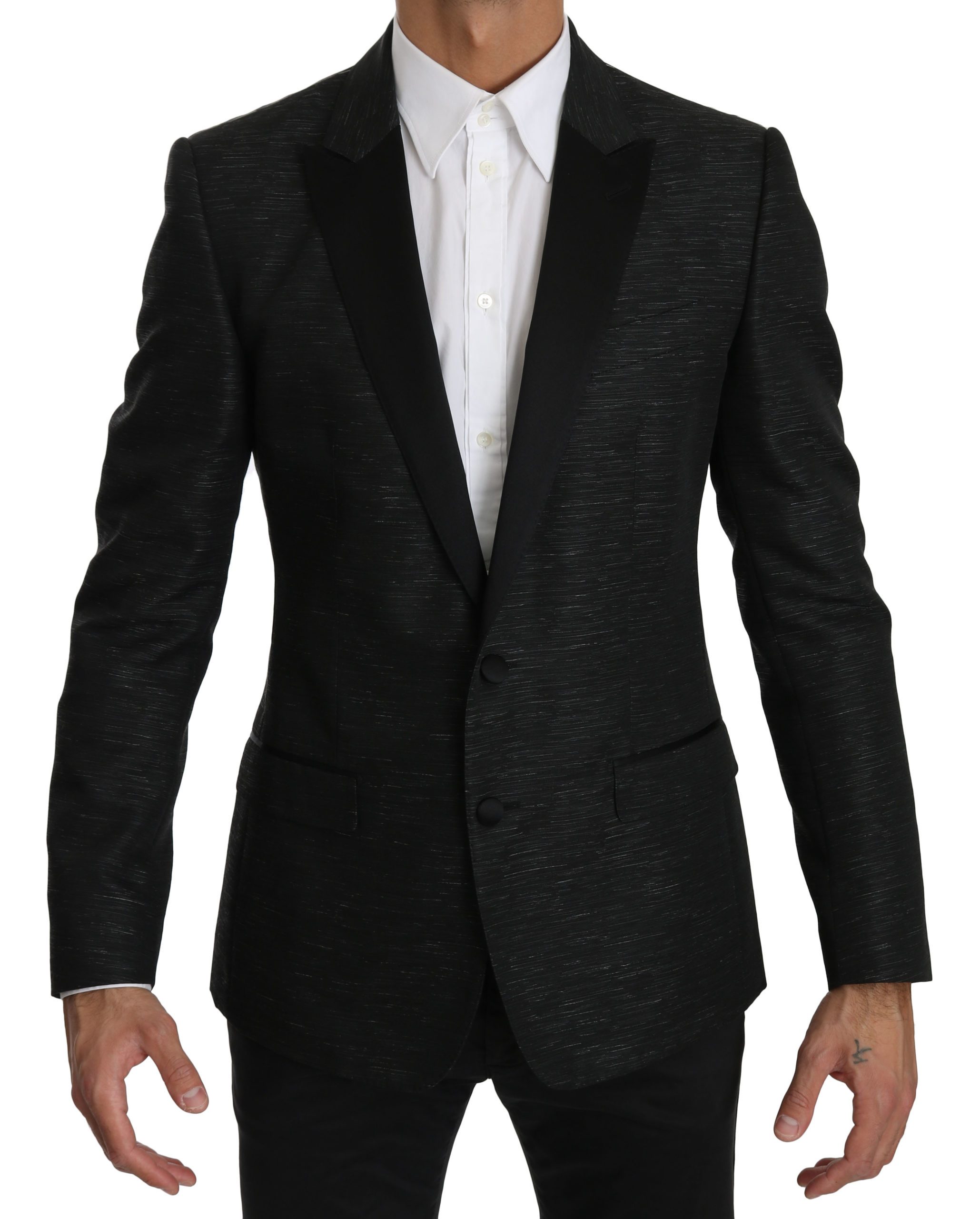 Dolce & Gabbana Men's Slim Fit One Piece MARTINI Blazer Black KOS1563 - IT48 | M