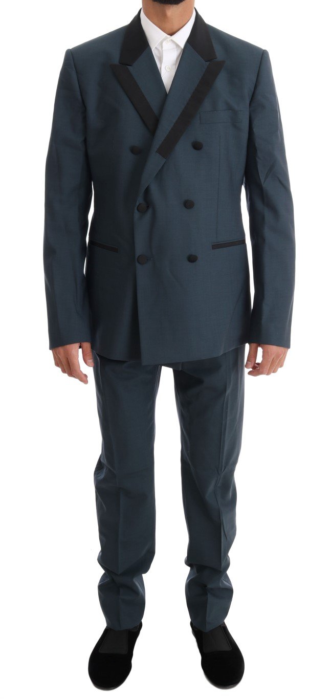 Dolce & Gabbana Men's Wool Double Breasted 3 Piece Suit Blue KOS1082 - IT54 | XL