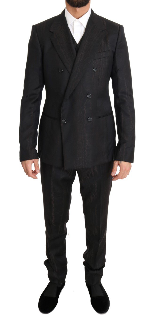 Dolce & Gabbana Men's Wool Double Breasted Slim Fit Suit Brown KOS1103 - IT48 | M