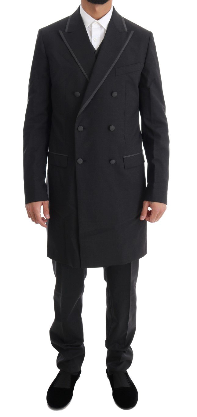 Dolce & Gabbana Men's Wool Stretch 3 Piece Two Button Suit Gray KOS1093 - IT48 | M