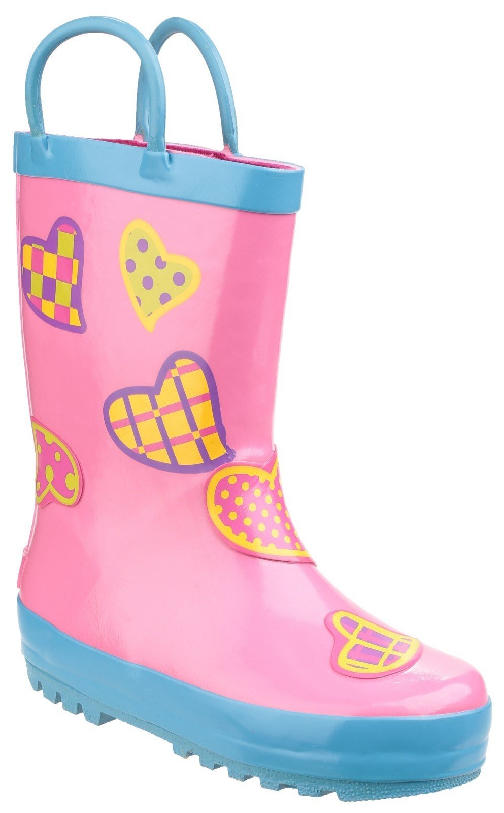Cotswold Kids Puddle Waterproof Pull On Boot Multicolor 20962 - Hearts 4.5