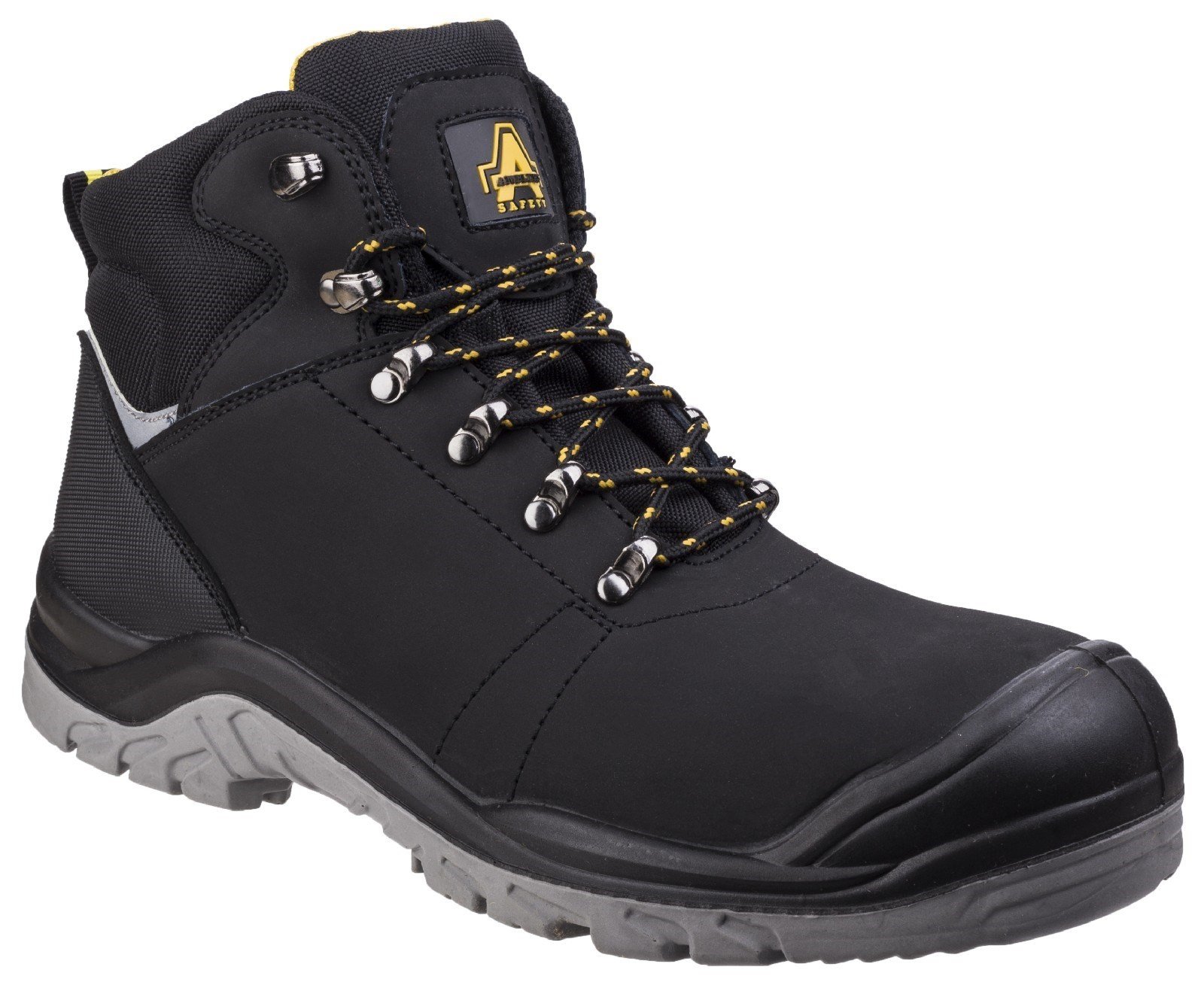 Amblers Unisex Safety Lightweight Water Resistant Leather Boot Black 25509 - Black 4