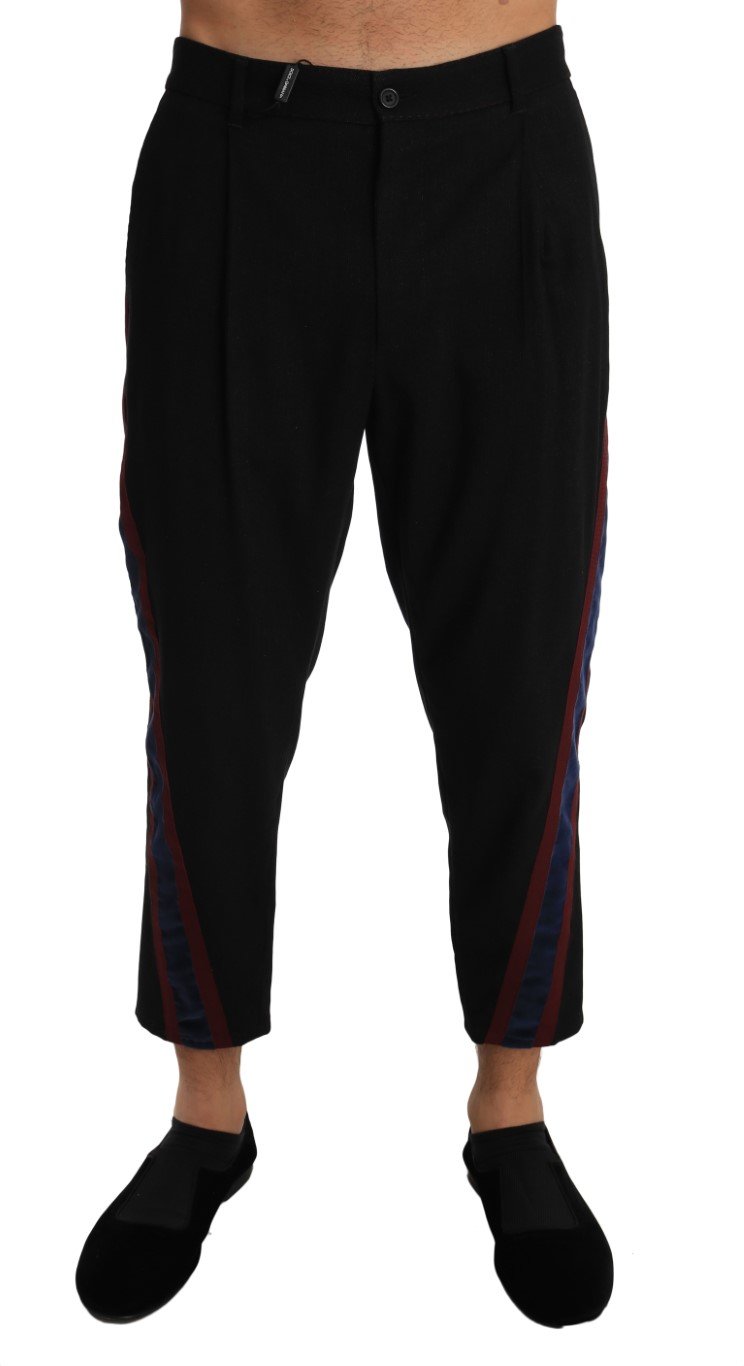 Dolce & Gabbana Men's Cotton Stripe Stretch Trouser Black PAN60912 - W34