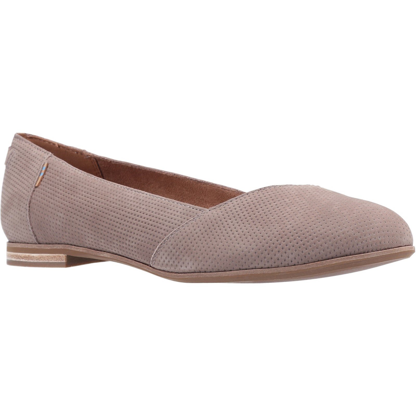 TOMS Women's Julie Flat Various Colours 31593 - Taupe Grey Suede/Perf 7