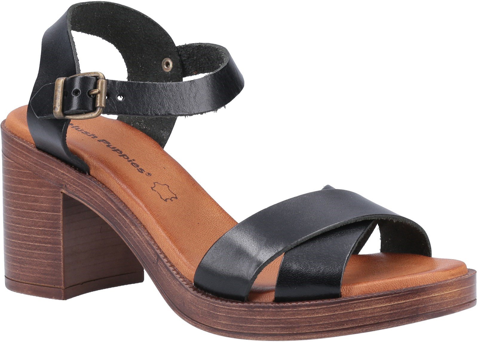 Hush Puppies Women's Georgia Heeled Sandal Various Colours 31949 - Black 3