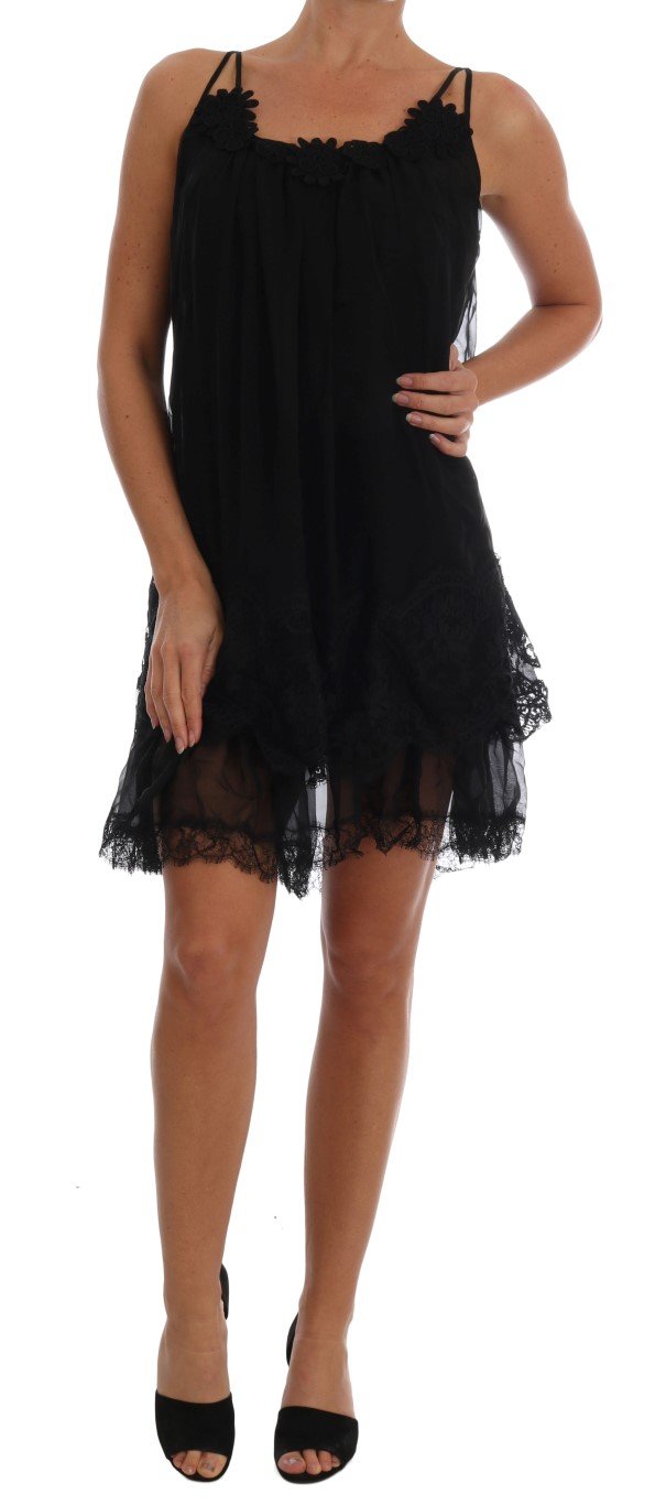 Dolce & Gabbana Women's Silk Lace Chemise Dress Black BIK082 - IT1 | XS