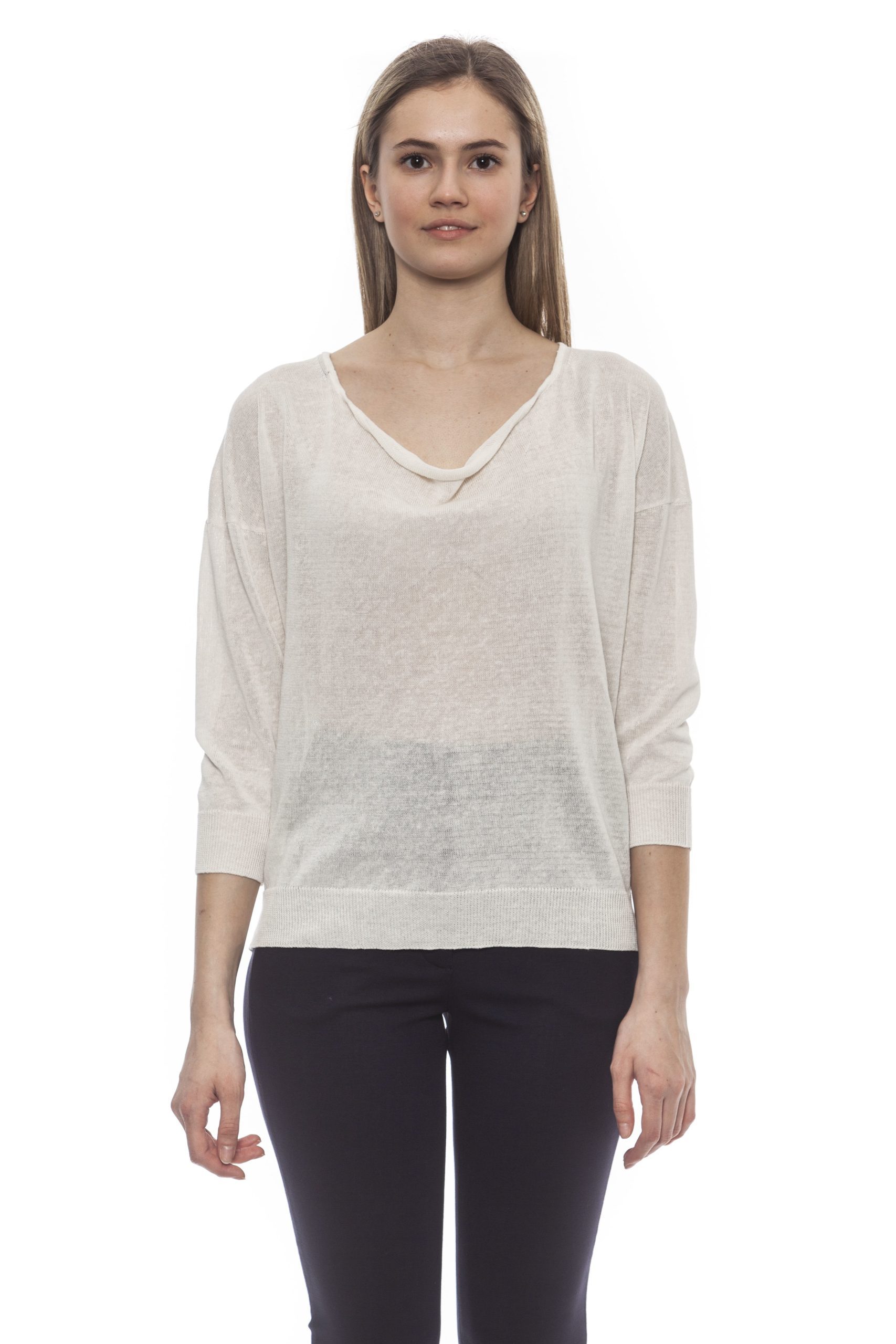 Peserico Women's Bianco Sweater White PE1383134 - IT42 | S