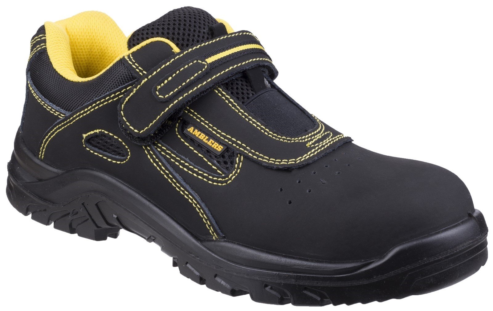 Amblers Unisex Safety Breathable Touch Fastening Trainer Black - Black 6