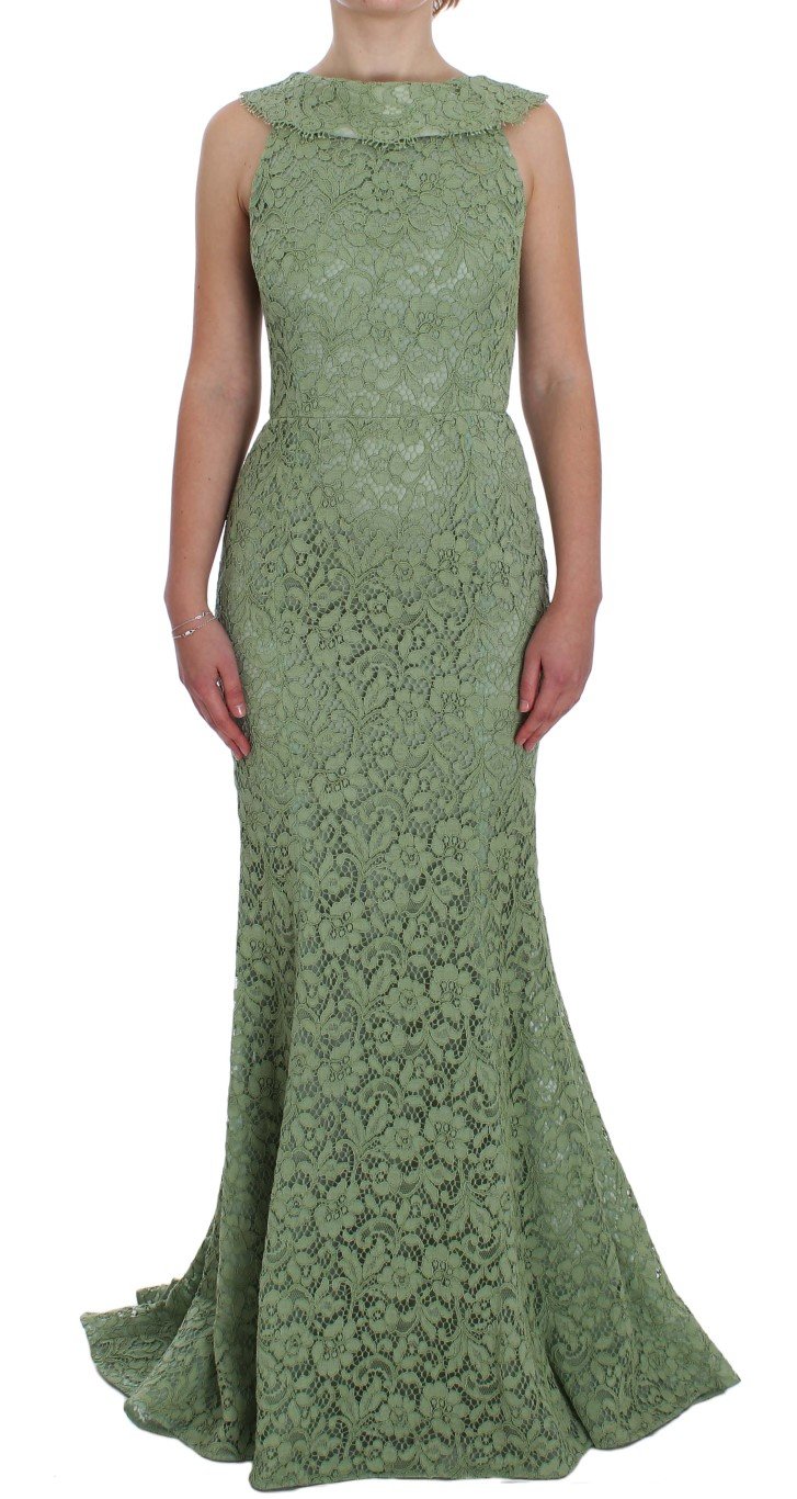 Dolce & Gabbana Women's Floral Lace Sheath Dress Green NOC10105 - IT40|S