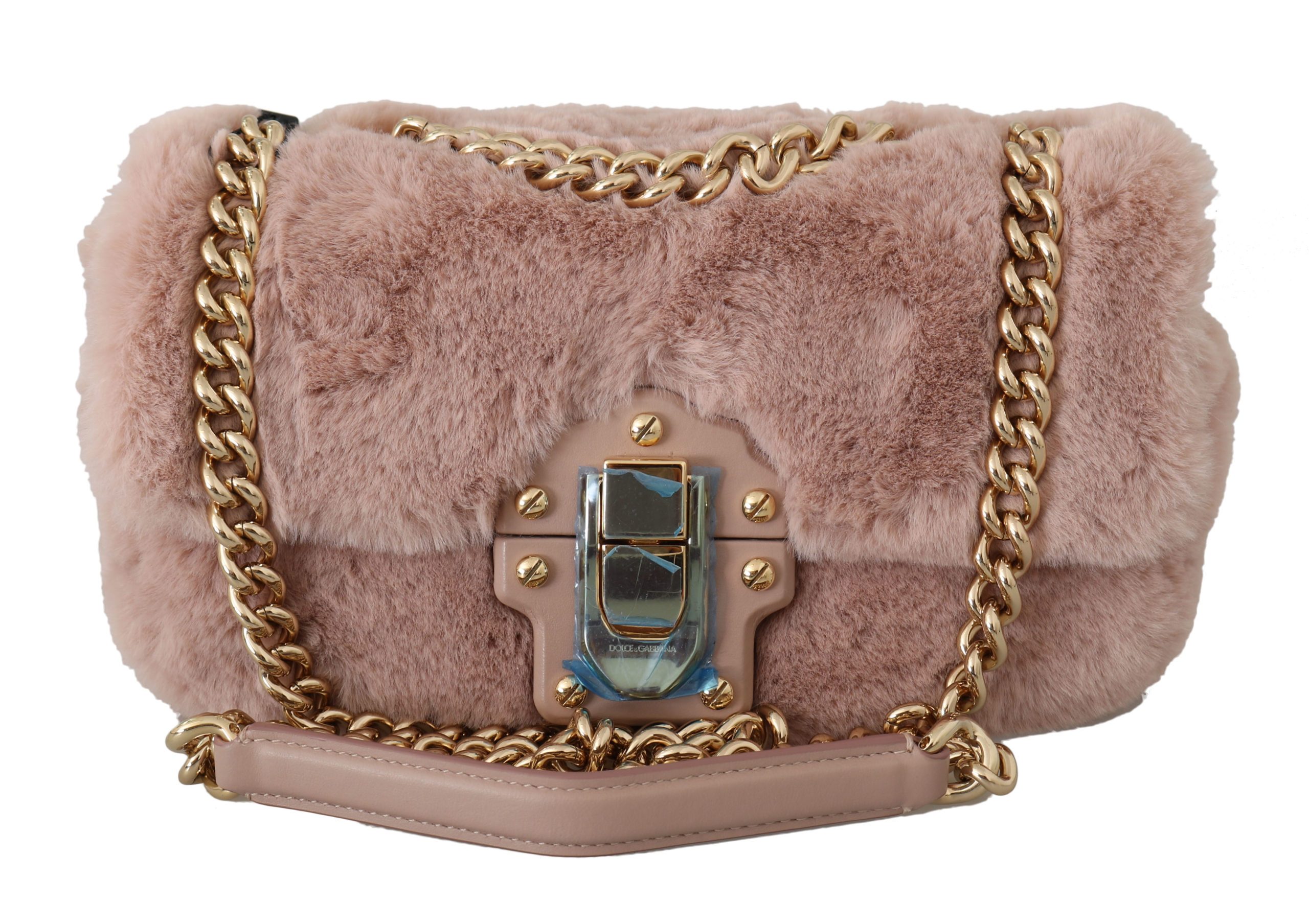 Dolce & Gabbana Women's Fur LUCIA Hand Shoulder Bag Pink VAS8747