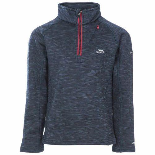 Trespass Kid's Fleece Jumper Pull Over Top Various Colours Edvin - Navy Marl 5-6 Years