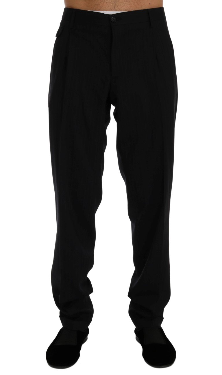 Dolce & Gabbana Men's Striped Wool Stretch Trouser Blue PAN60375 - IT54 | XXL