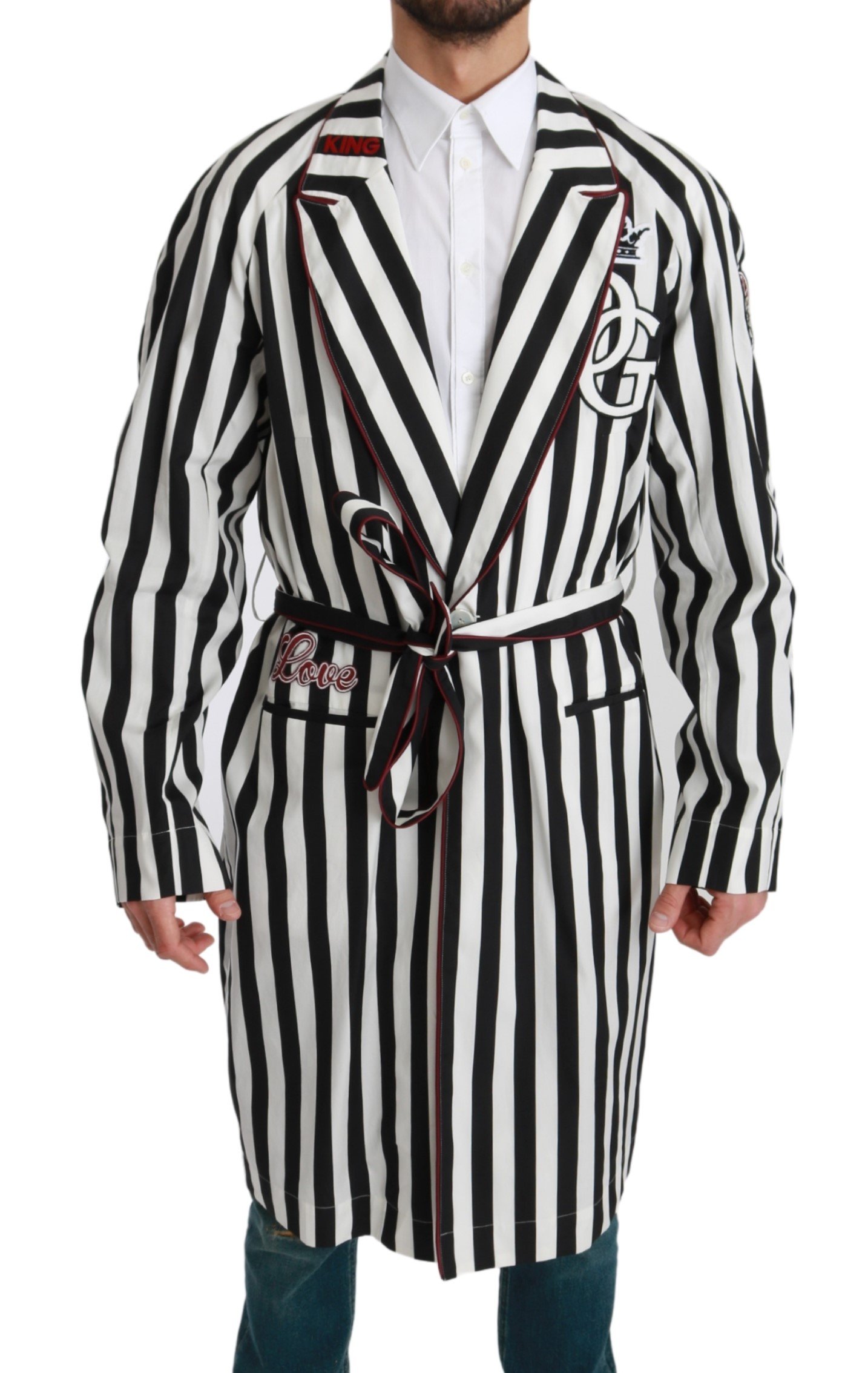 Dolce & Gabbana Men's Cotton Robe Nightgown Multicolor JKT2613 - IT46 | S