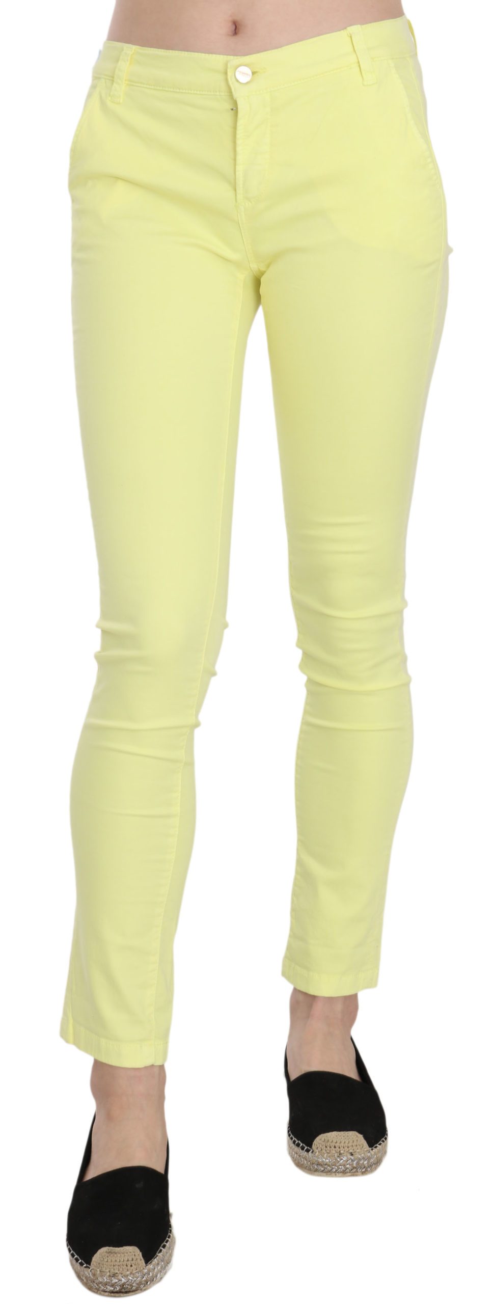 PINKO Women's Cotton Stretch Low Waist Skinny Trouser Yellow PAN70191 - W26