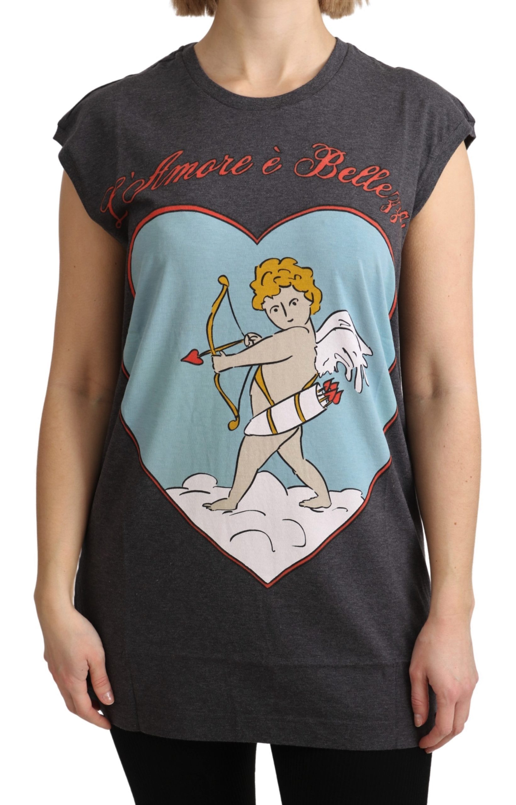 Dolce & Gabbana Women's Cotton L' Amore T-Shirt Gray TSH5134 - IT44|L