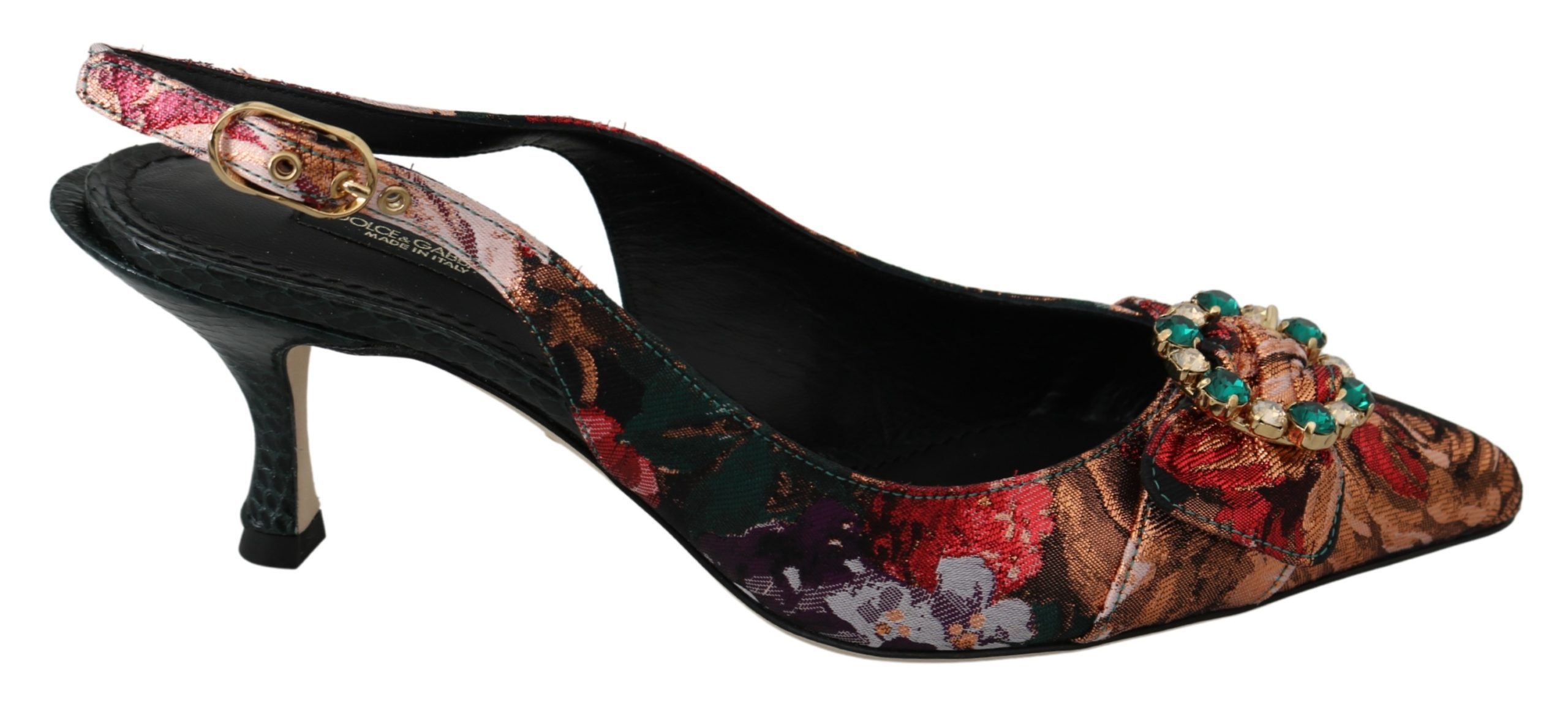Multicolor Crystal Slingbacks Heels Shoes - EU37.5/US7