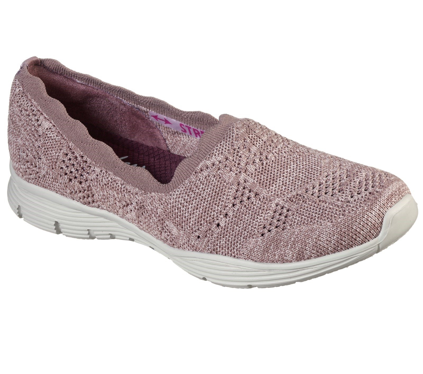 Skechers Women's Seager Bases Covered Slip On Loafer Various Colours 32127 - Mauve 7