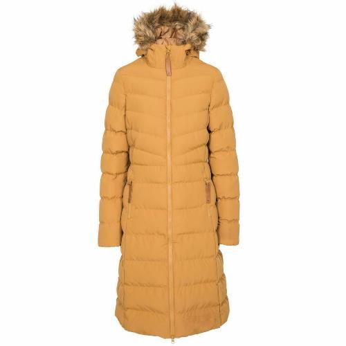 Ladies Trespass Audrey Padded Long Length Jacket - Sandstone S
