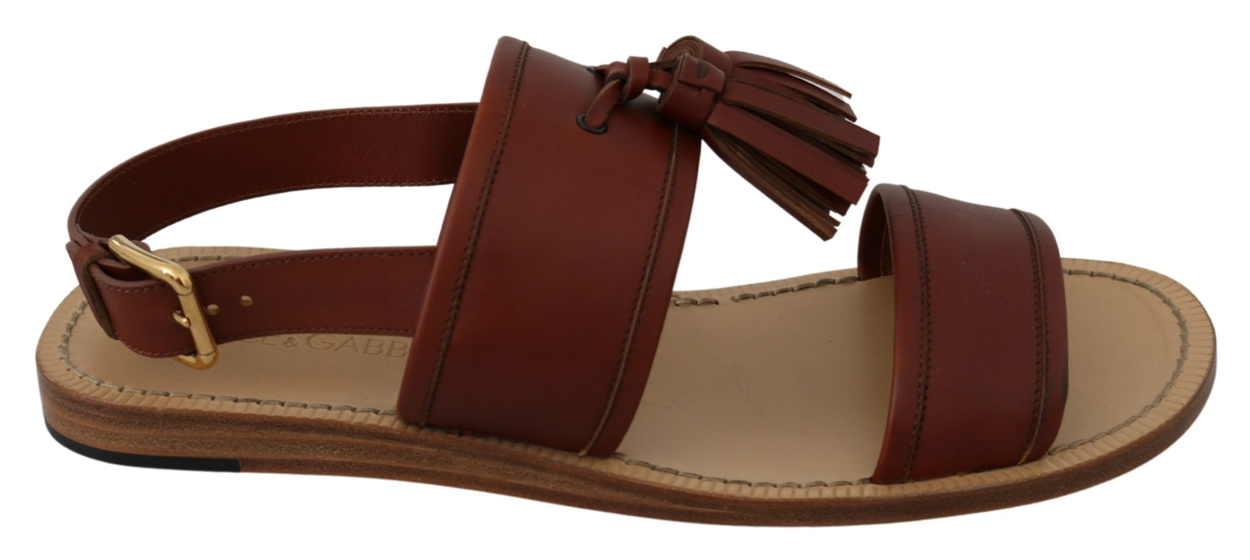 Dolce & Gabbana Men's Leather Buckle Sandal Brown MV3030 - EU43/US10