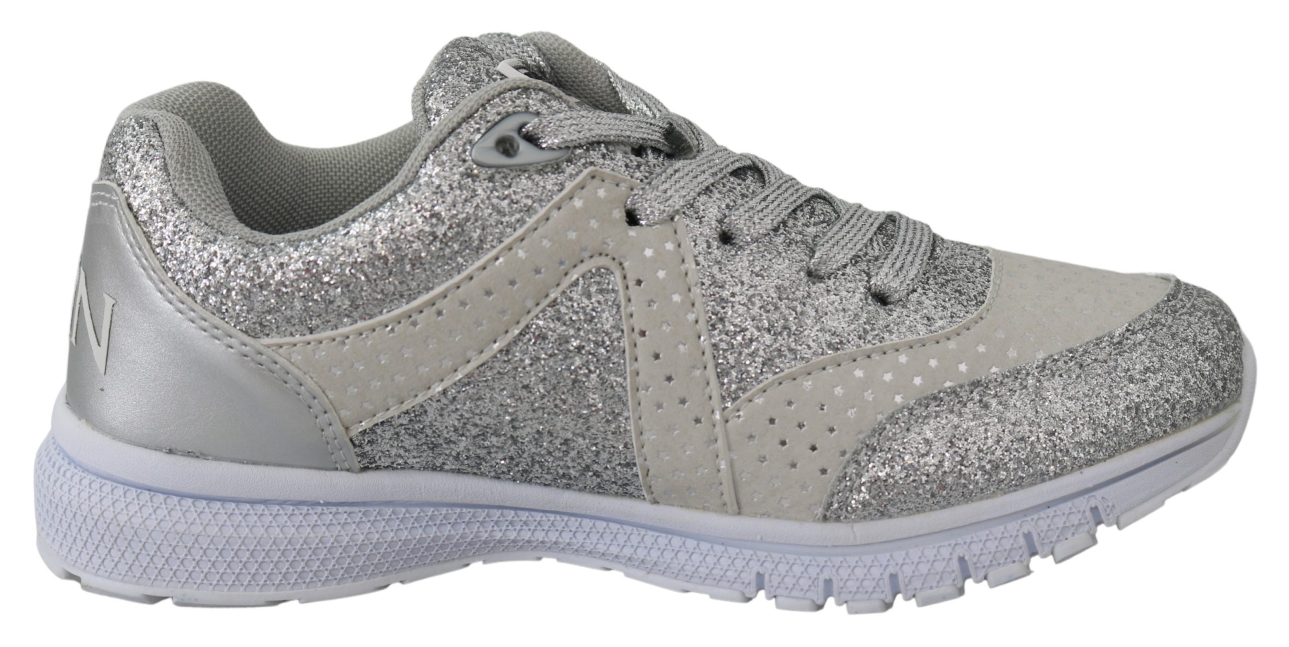 Silver Polyester Runner Jasmines Sneakers Shoes - EU36/US6