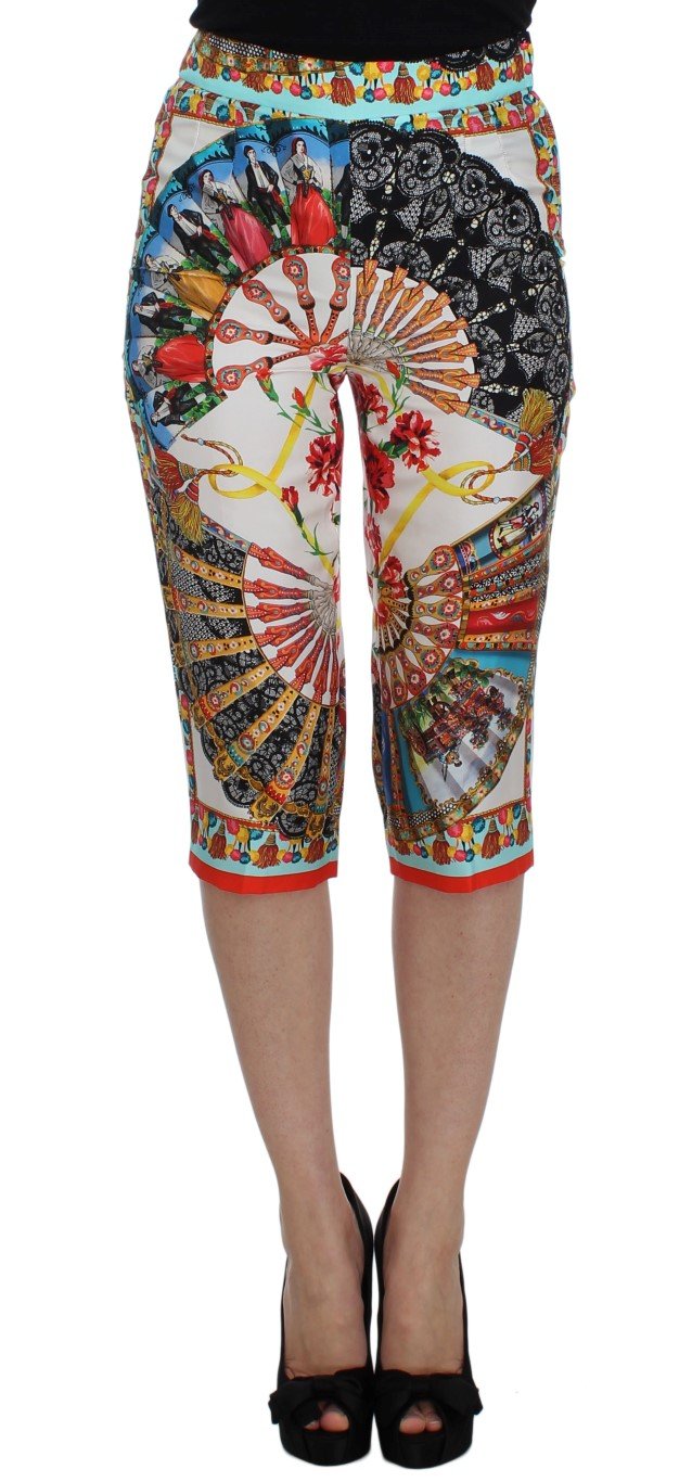 Dolce & Gabbana Women's Majolica Sicily Silk Trouser Multicolor SIG32521 - IT38|XS
