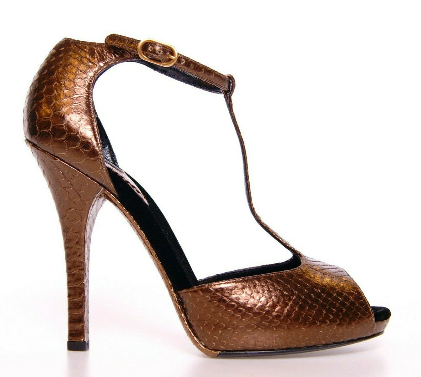Dolce & Gabbana Women's Leather Platform Pumps Bronze LA2320 - EU39/US8.5