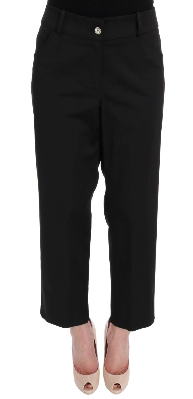BENCIVENGA Women's Wool Capri Dress Trouser Black SIG50006 - IT52 | XL