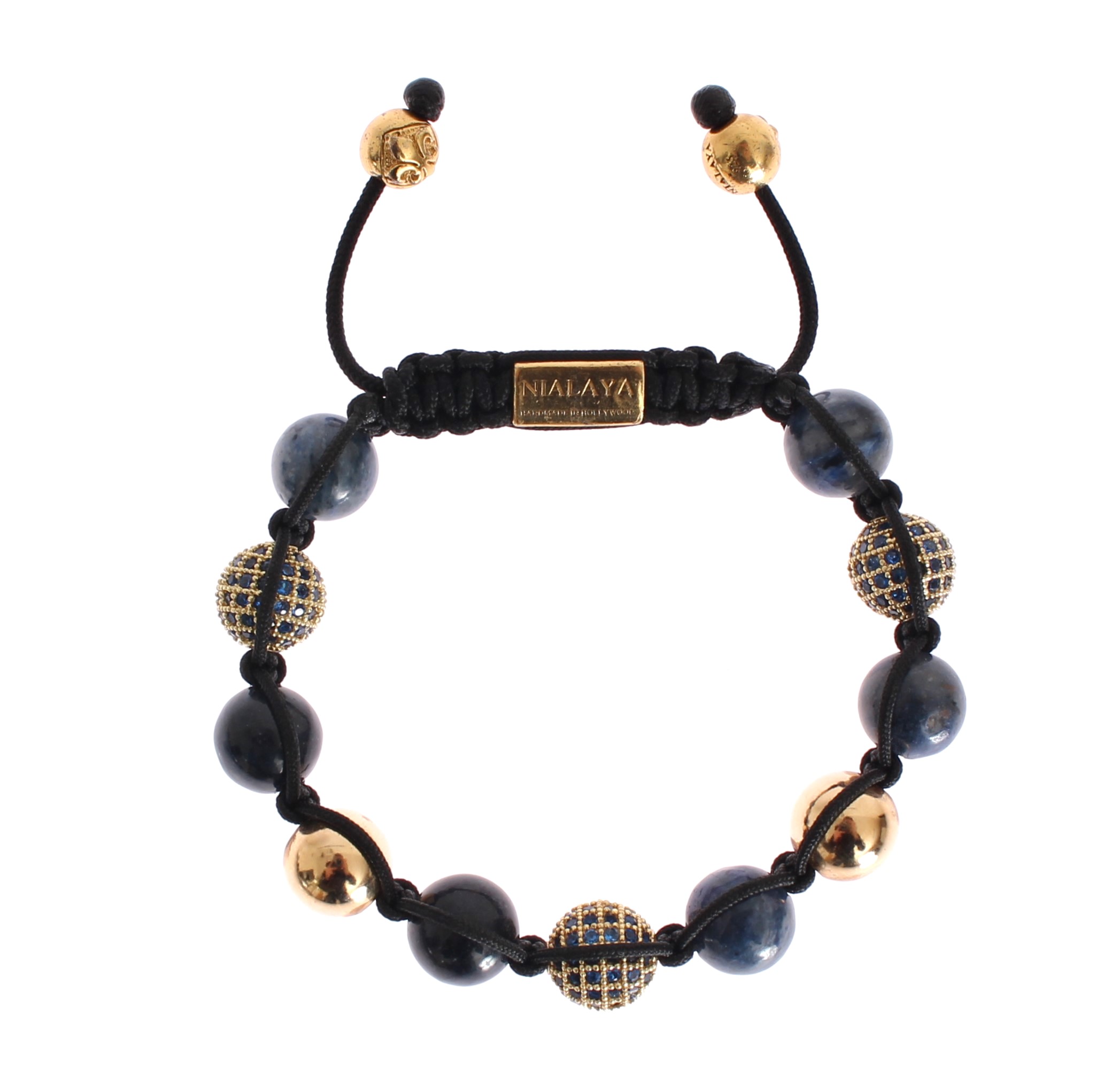 Nialaya Women's CZ Coral Gold 925 Bracelet Blue NIA20279 - M