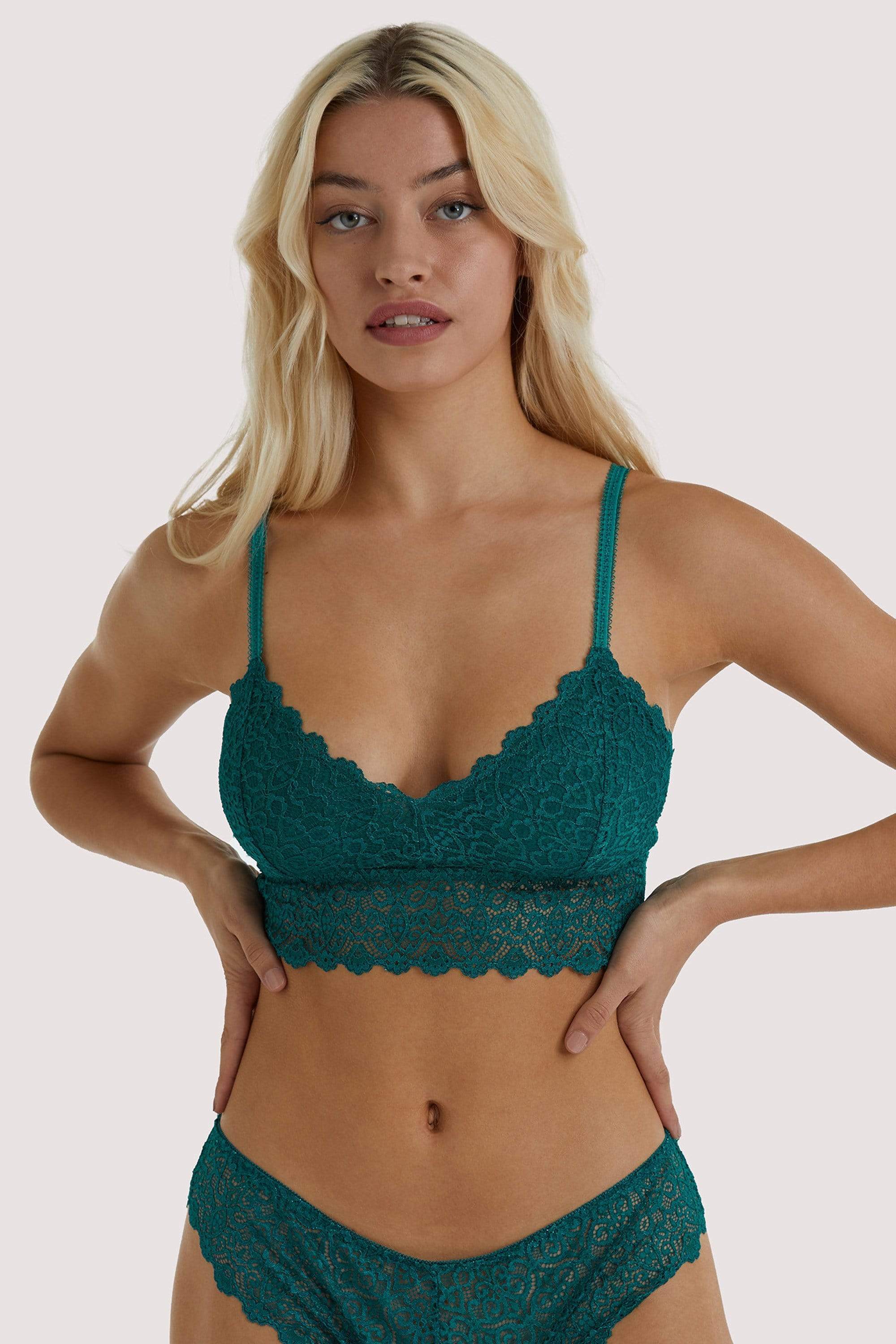 Wolf & Whistle Ariana Teal Everyday Lace Bralette UK 10 / US 6