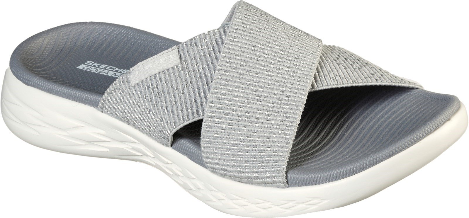Skechers Women's On the GO 600 Glistening Sandal Silver 30352 - Silver 3