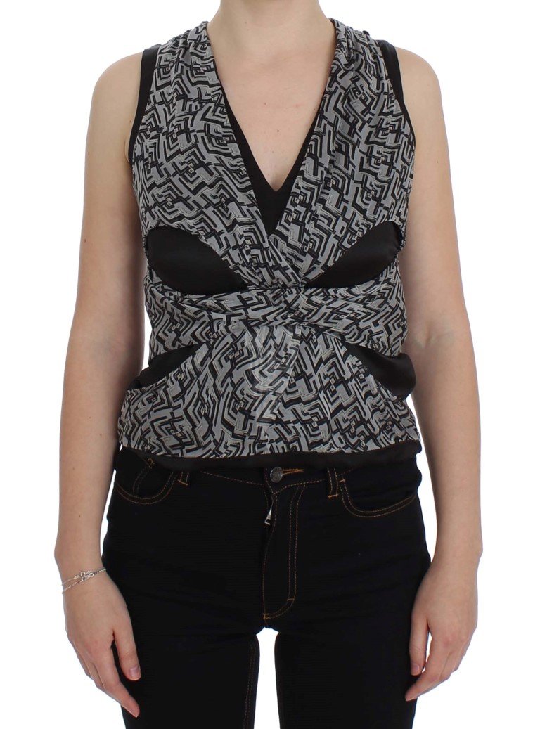 Karl Lagerfeld Women's Silk Top Grey SIG32530 - IT40|S